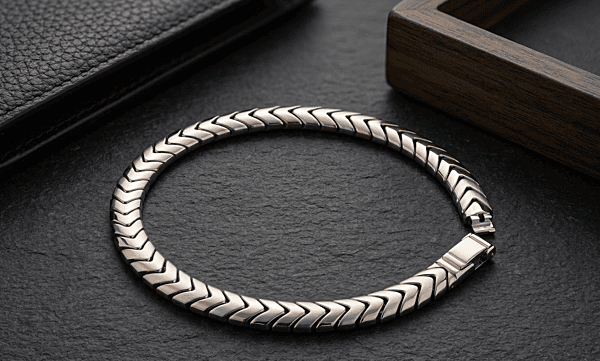 925 Silver Two Tone Vector Link Bracelet