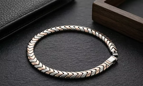 925 Silver Two Tone Vector Link Bracelet
