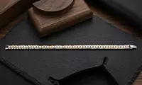 925 Silver Two Tone Vector Link Bracelet