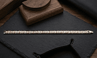 925 Silver Two Tone Vector Link Bracelet