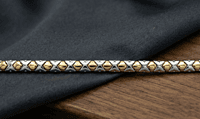 925 Silver Two Tone Meridian Link Bracelet