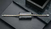 925 Silver Two Tone Meridian Link Bracelet