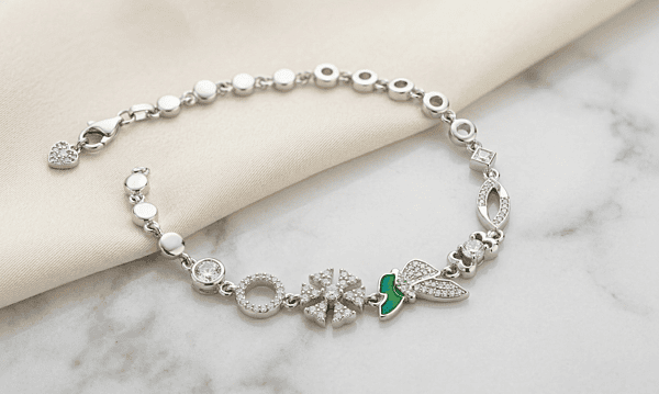 925 Sterling Silver Chrysalis Charm Bracelet For Her