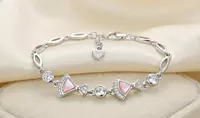 925 Sterling Silver Blush Fan Bracelet For Her