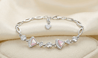 925 Sterling Silver Blush Fan Bracelet For Her