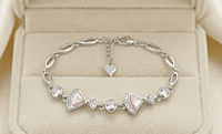 925 Sterling Silver Blush Fan Bracelet For Her