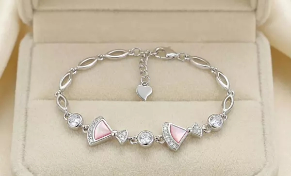 925 Sterling Silver Blush Fan Bracelet For Her
