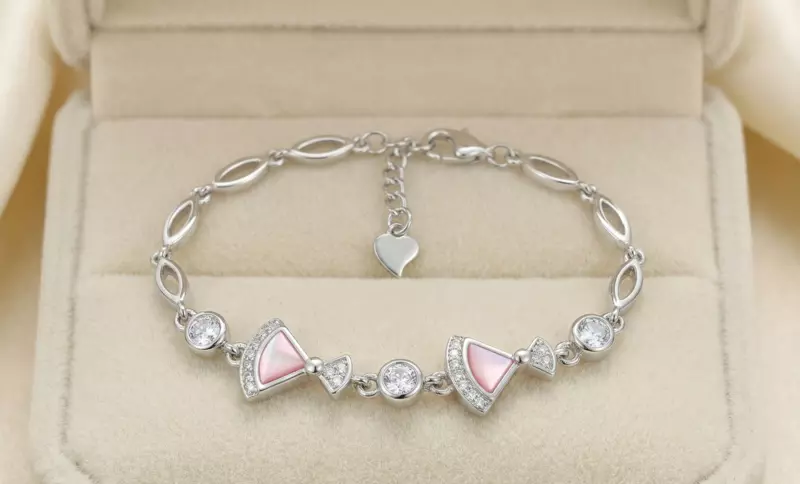 925 Sterling Silver Blush Fan Bracelet For Her