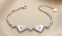 925 Sterling Silver Luminescent Hearts Bracelet For Her