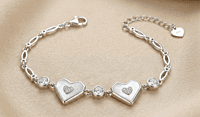 925 Sterling Silver Luminescent Hearts Bracelet For Her