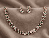 925 Silver Rose Emerald Enchantment Necklace Set