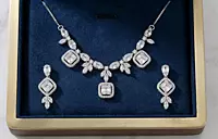 925 Silver Crystal Bloom Necklace Set