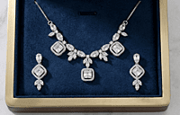 925 Silver Crystal Bloom Necklace Set