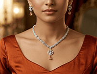 925 Silver Peach Nectar Necklace Set