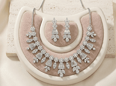 925 Silver Celestial Cascade Necklace Set