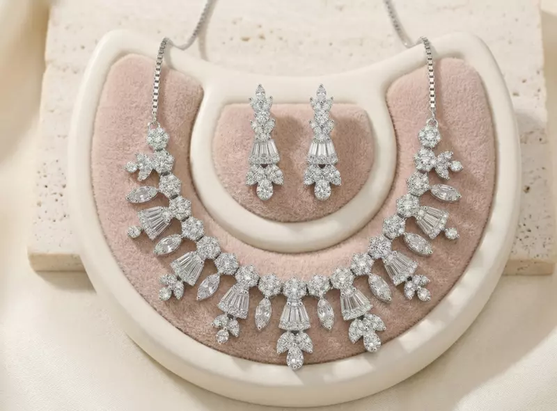 925 Silver Celestial Cascade Necklace Set