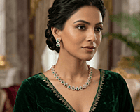 925 Silver Rose Emerald Enchantment Necklace Set