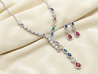 925 Silver Prism Palace Necklace Set