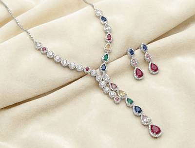 925 Silver Prism Palace Necklace Set