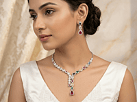 925 Silver Prism Palace Necklace Set
