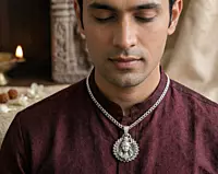 925 Silver Oxidised Lord Shiva Lotus Locket