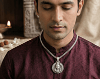 925 Silver Oxidised Lord Shiva Lotus Locket