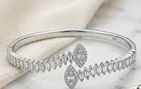 925 Silver Marquise Mirage Bypass Bangle