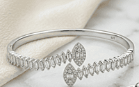 925 Silver Marquise Mirage Bypass Bangle