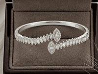 925 Silver Marquise Mirage Bypass Bangle