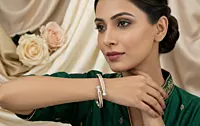 925 Silver Gilded Edge Bypass Bangle