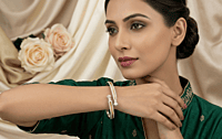 925 Silver Gilded Edge Bypass Bangle