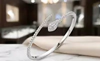 925 Silver Serpent Silhouette Pavé Bangle
