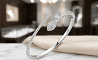 925 Silver Serpent Silhouette Pavé Bangle