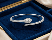 925 Silver Serpent Silhouette Pavé Bangle