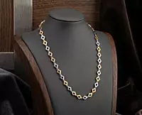925 Silver Geometric Vertex Dual Tone Chain