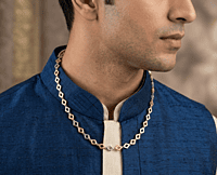 925 Silver Geometric Vertex Dual Tone Chain