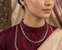 925 Silver Geometric Vertex Dual Tone Chain