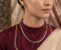 925 Silver Geometric Vertex Dual Tone Chain