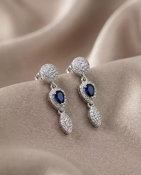925 Silver Midnight Majesty Drop Earrings