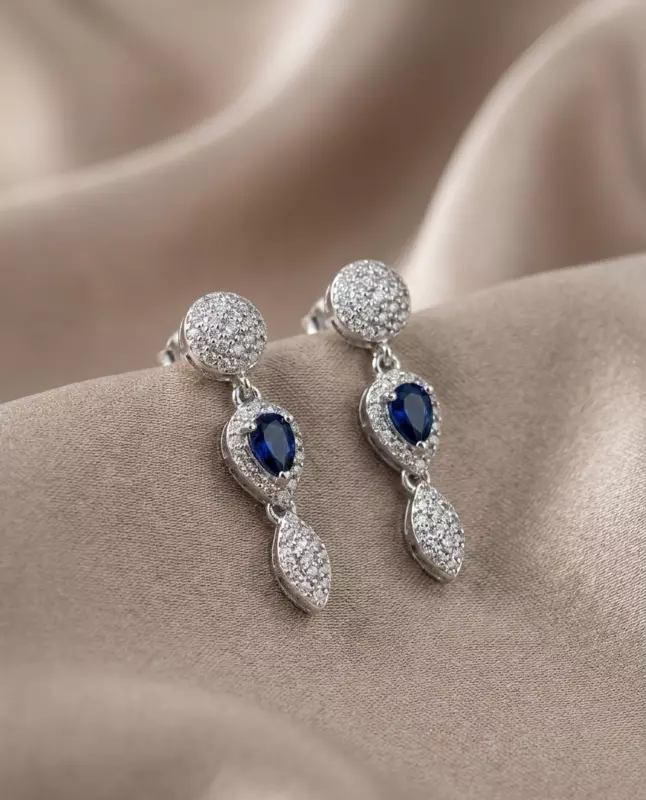 925 Silver Midnight Majesty Drop Earrings