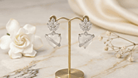 925 Silver Moonlit Heart Crown Earrings