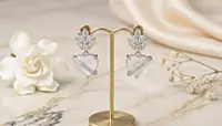 925 Silver Moonlit Heart Crown Earrings