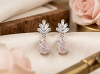 925 Silver Rose Prism Crown Earrings