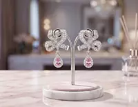 925 Silver Rosy Ribbon Bow Earrings