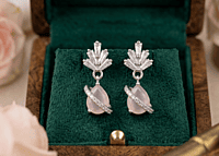 925 Silver Rose Prism Crown Earrings