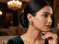 925 Silver Verdant Square Halo Earrings