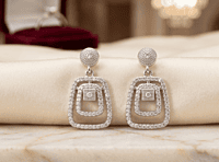 925 Silver Deco Radiance Tiered Earrings