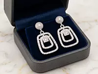 925 Silver Deco Radiance Tiered Earrings