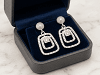 925 Silver Deco Radiance Tiered Earrings