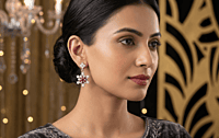 925 Silver Ruby Frost Snowflake Earrings